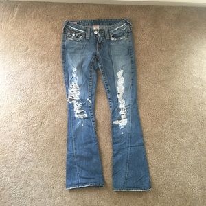 True religion Joey flare ripped jeans